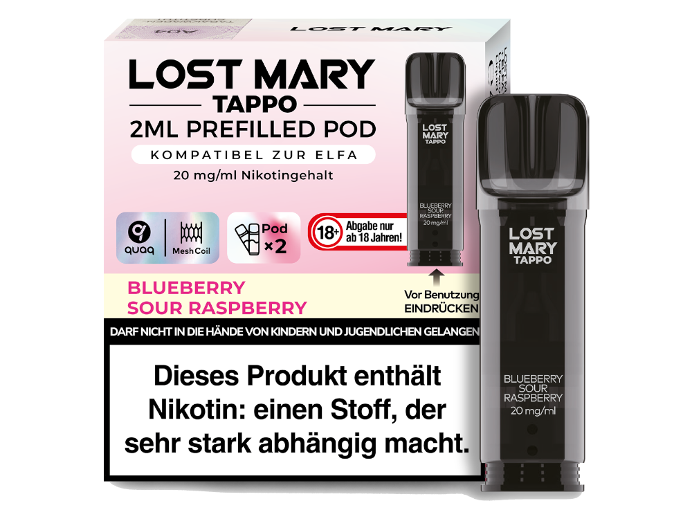 Lost Mary Tappo POD 2x - Blueberry Sour Raspberry