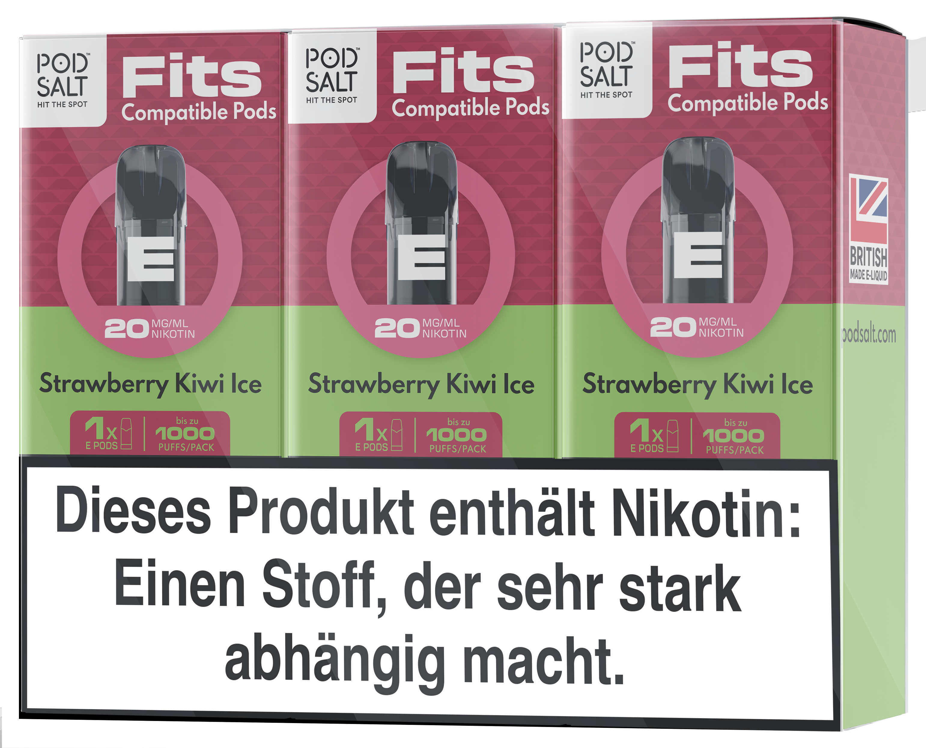 Pod Salt / Fits Pods - Strawberry Kiwi Ice