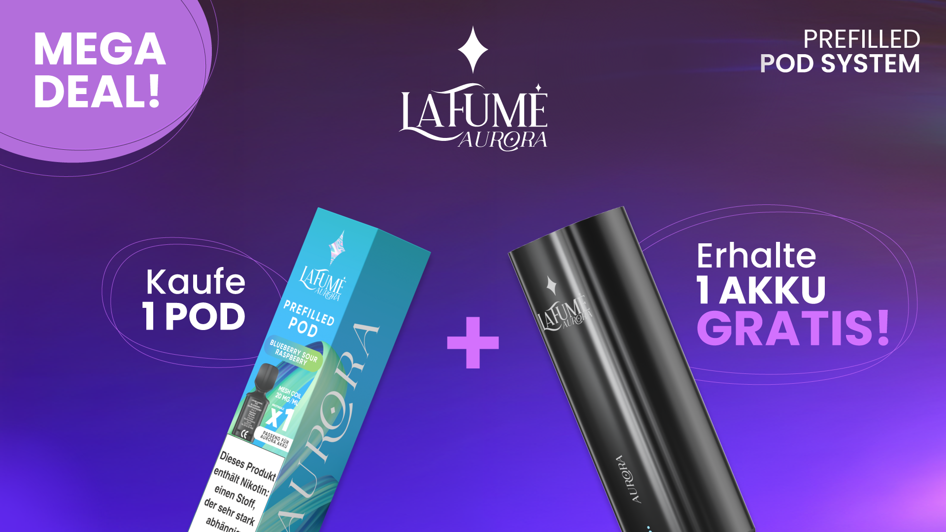 La Fume Aurora Pod + Gratis AKKU La Fume Aurora Pod + Gratis AKKU
