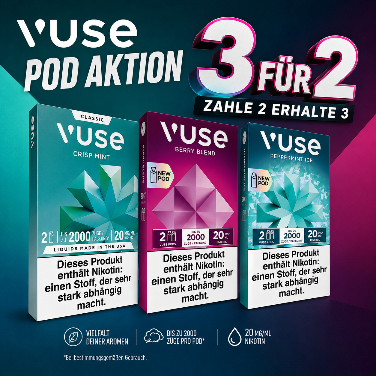 Vuse Pod: Zahle 2 erhalte 3