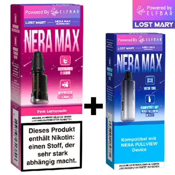 Lost Mary NERA 15K - 10ml Pod + Refill Package - Pink Lemonade