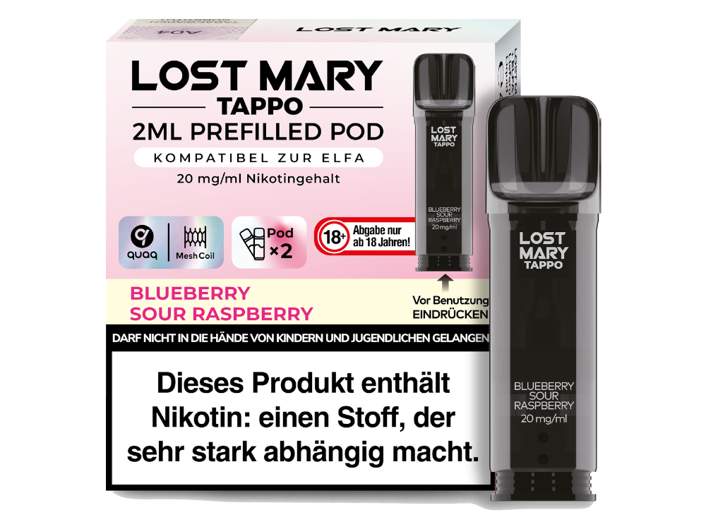 Lost Mary Tappo POD 2x - Blueberry Sour Raspberry Lost Mary Tappo POD 2x - Blueberry Sour Raspberry