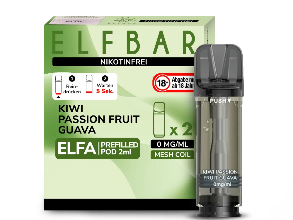 Elfa Pod - Kiwi Passion Fruit Guave (NIKOTINFREI) Elfa Pod - Kiwi Passion Fruit Guave (NIKOTINFREI)