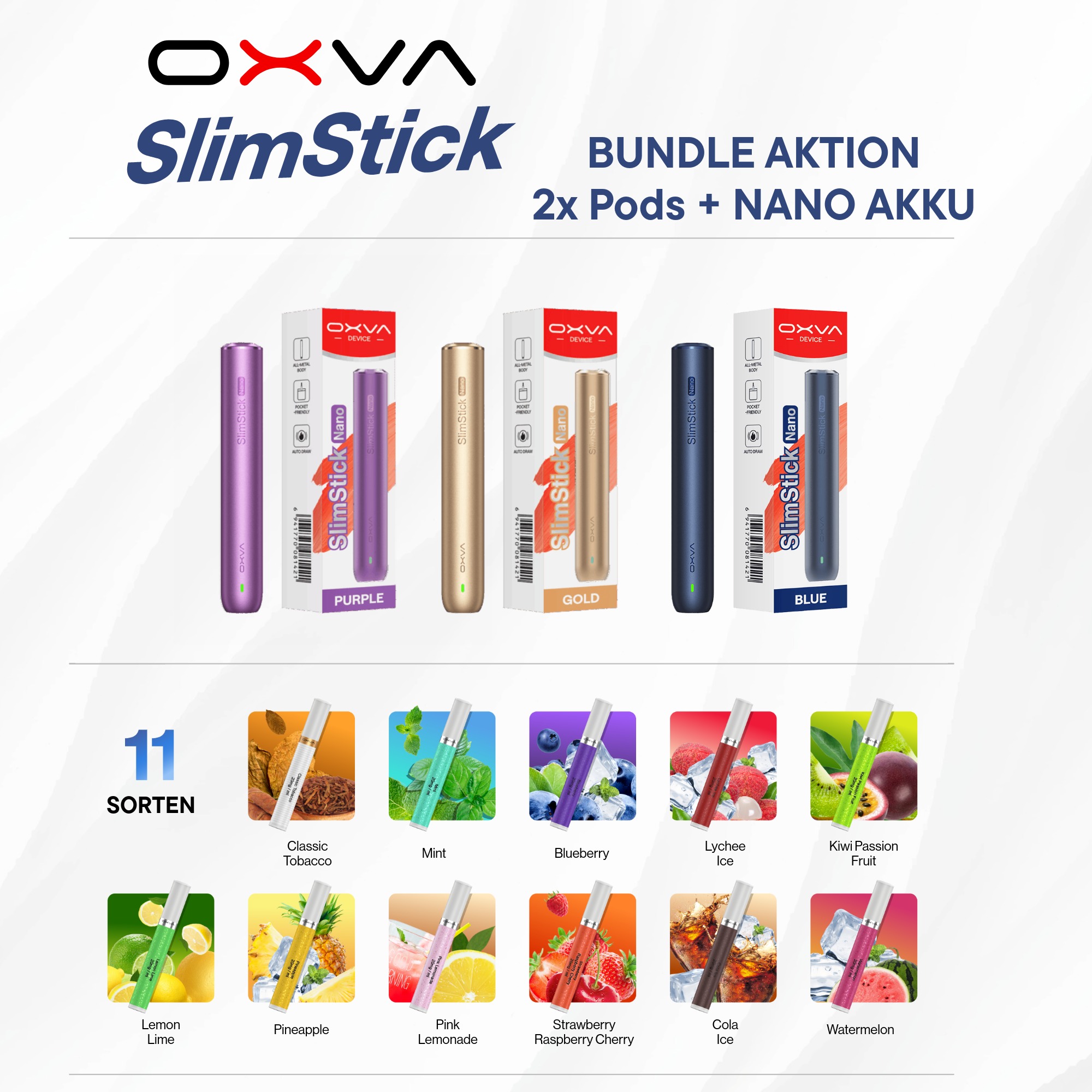 OXVA SlimStick BUNDLE - 2X PODS + AKKU
