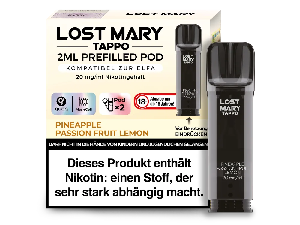 Lost Mary Tappo POD 2x - Pineapple Passion Fruit Lemon Lost Mary Tappo POD 2x - Pineapple Passion Fruit Lemon