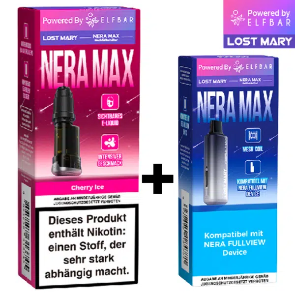 Lost Mary NERA 15K - 10ml Pod + Refill Package - Cherry Ice