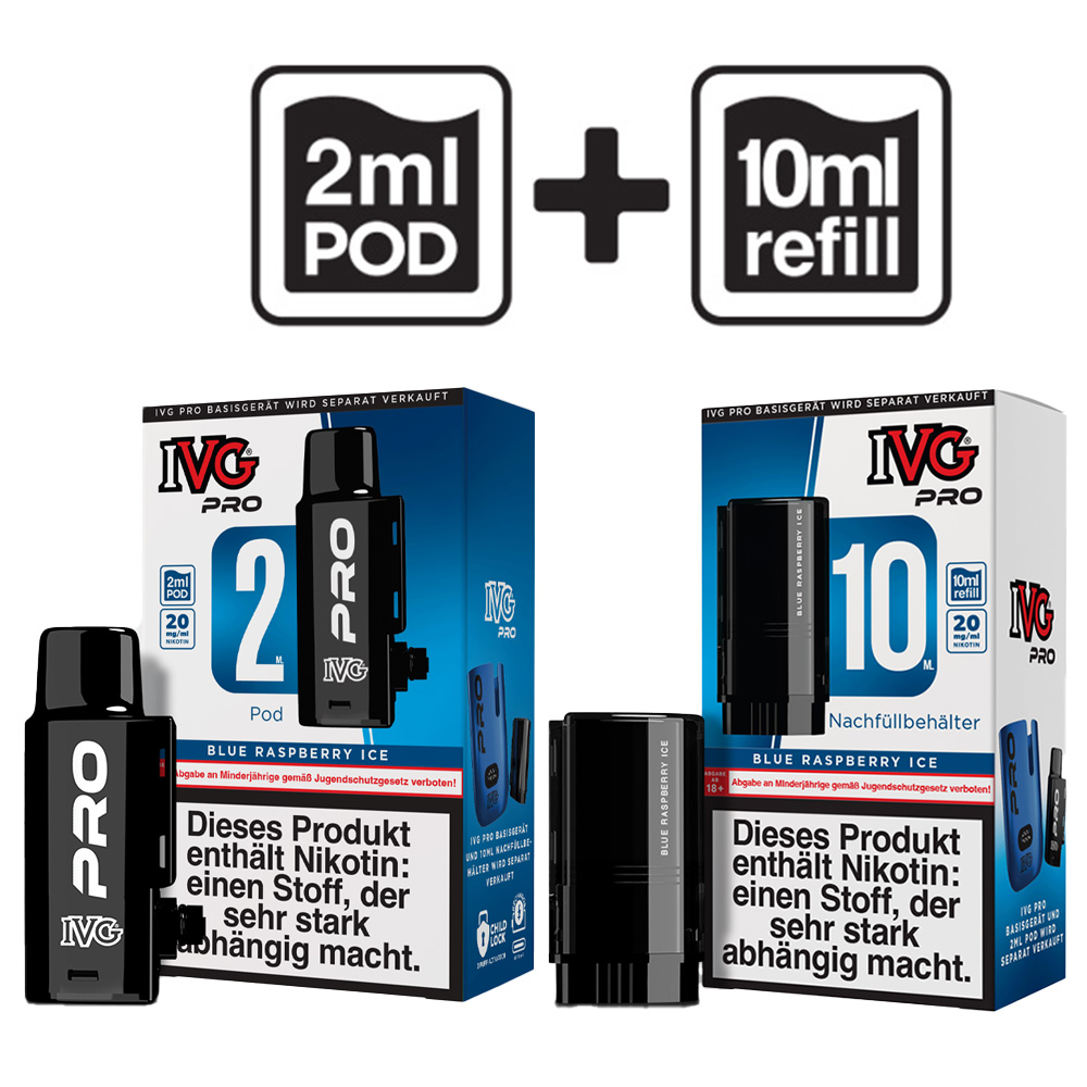 IVG Pro 12000 Pod 2ml + 10ml - Blue Raspberry Ice